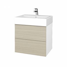 Dřevojas Koupelnová skříňka VARIANTE SZZ2 60 pro umyvadlo Duravit Vero - N01 Bílá lesk / N07 Stone
