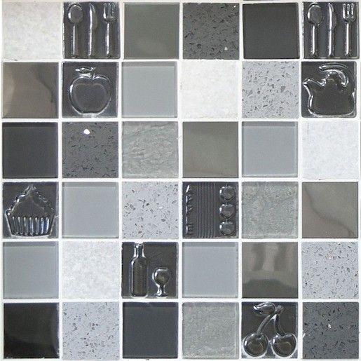 Skleněná mozaika Mosavit Kitchen gris 30x30 cm mat / lesk KITCHENGR, 1ks - Siko - koupelny - kuchyně