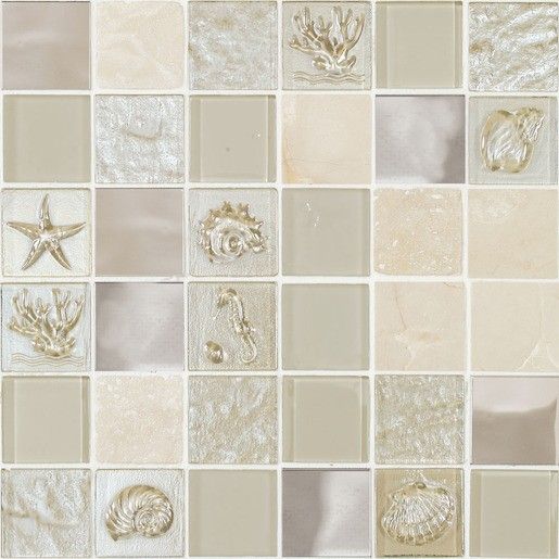 Skleněná mozaika Mosavit Marina beige 30x30 cm mat / lesk MARINABE, 1ks - Siko - koupelny - kuchyně