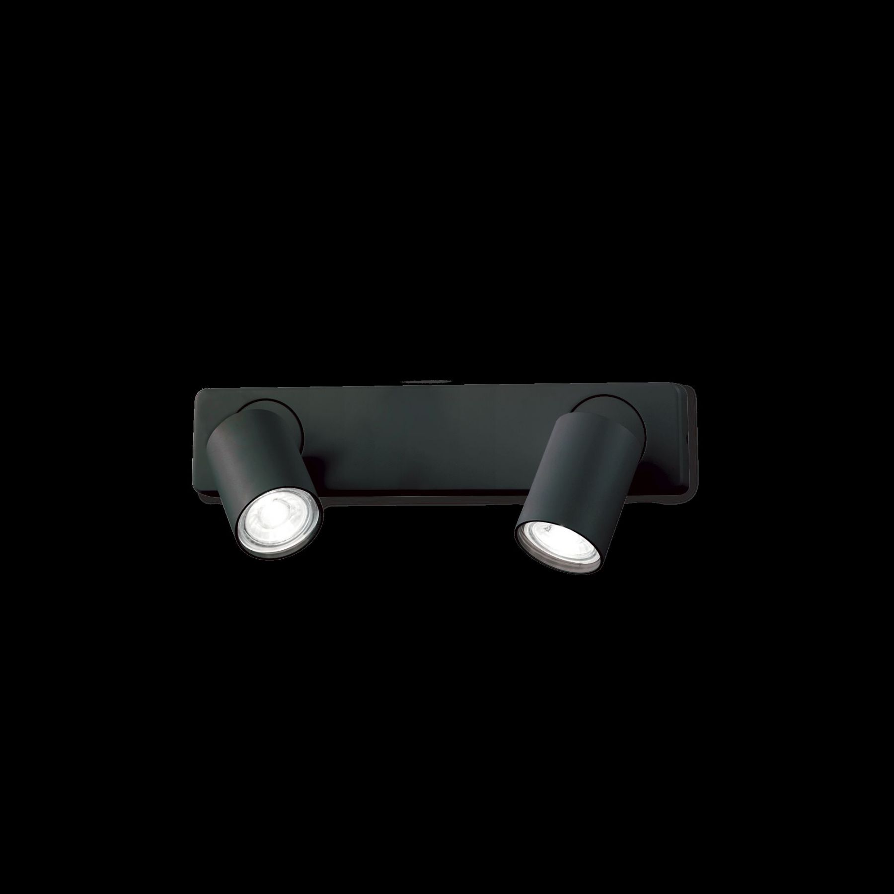 Ideal Lux 229034 stropní a nástěnná bodová lampa Rudy 2x35W | GU10 - černá - Dekolamp s.r.o.