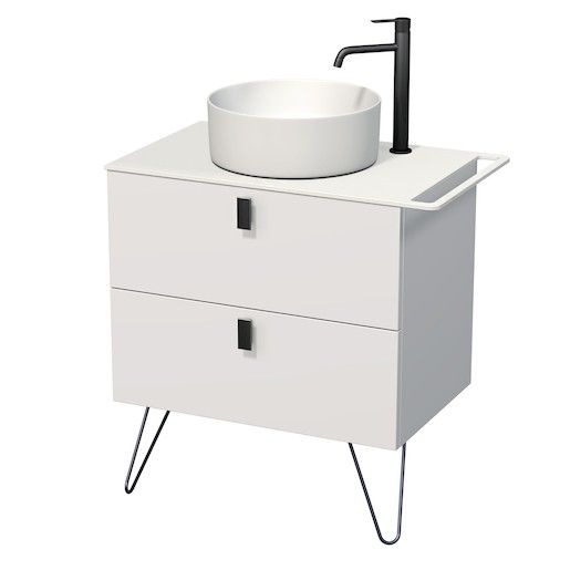 Koupelnová skříňka pod umyvadlo s držákem ručníku Naturel Art Deco 68x55x45 cm bílá mat ARTDECO60BMBU - Siko - koupelny - kuchyně