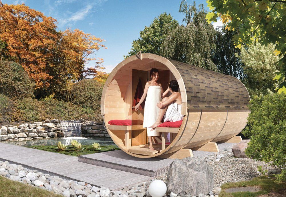 Venkovní finská sudová sauna 216 x 400 cm Dekorhome - DEKORHOME.CZ