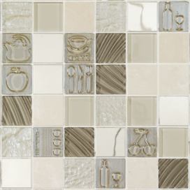Skleněná mozaika Mosavit Kitchen beige 30x30 cm mat / lesk KITCHENBE, 1ks