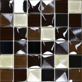 Skleněná mozaika Mosavit Kubic chocolate 30x30 cm mat / lesk KUBICCHO, 1ks
