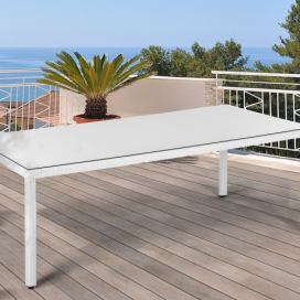 Zahradní ratanový stůl bílý - 220 x 100 cm ITALY