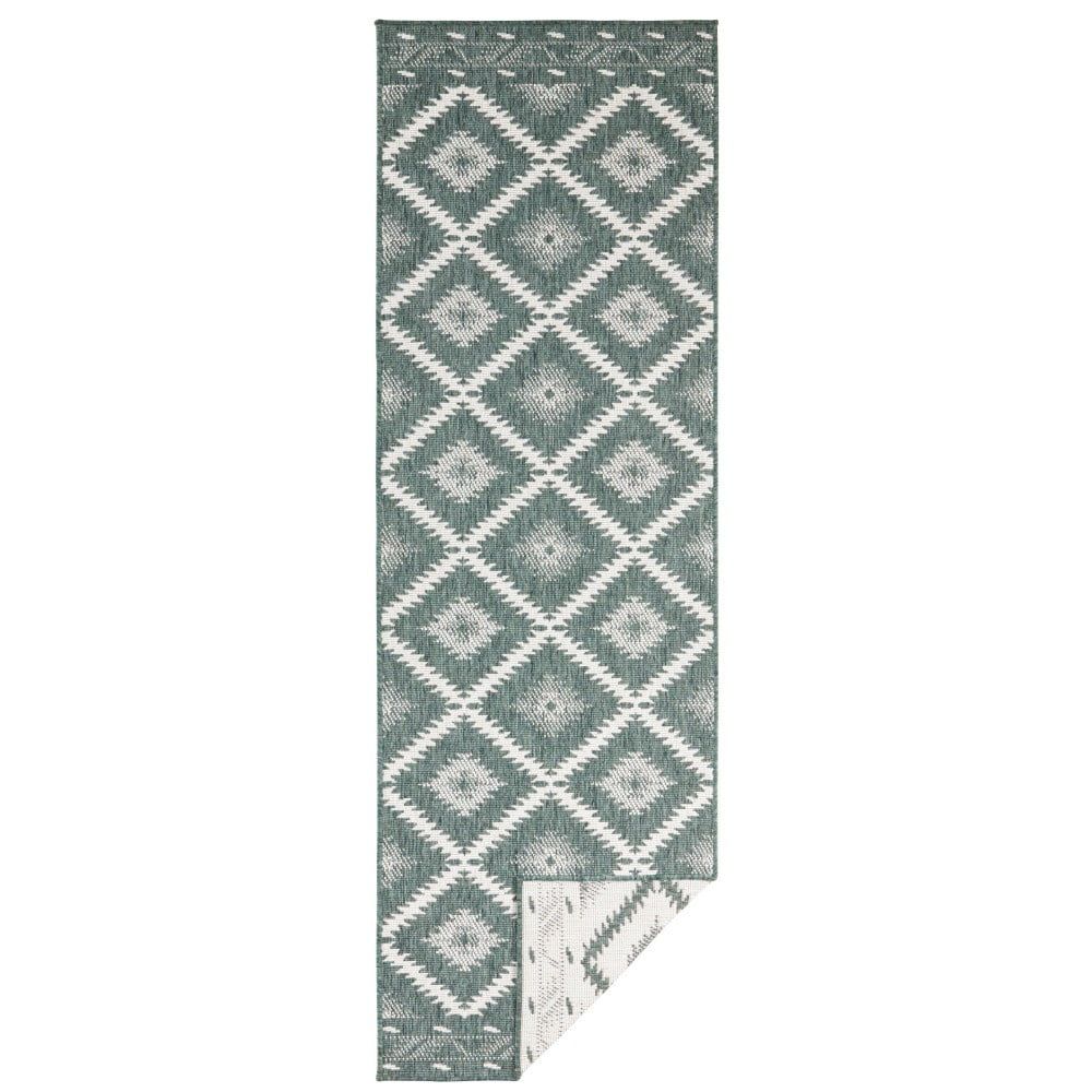 Zeleno-krémový venkovní koberec NORTHRUGS Malibu, 250 x 80 cm - Bonami.cz