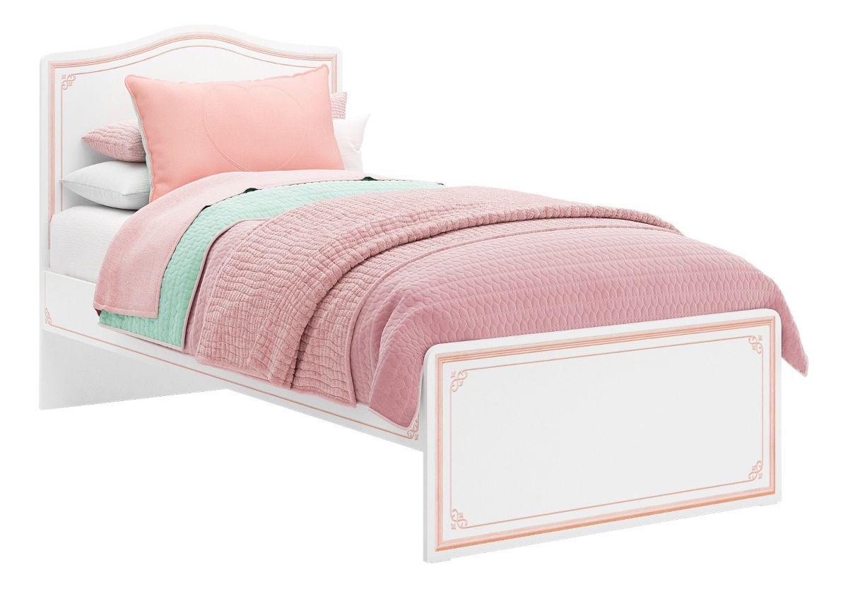 Dětská postel Betty 100x200cm - bílá/růžová - Nábytek Harmonia s.r.o.