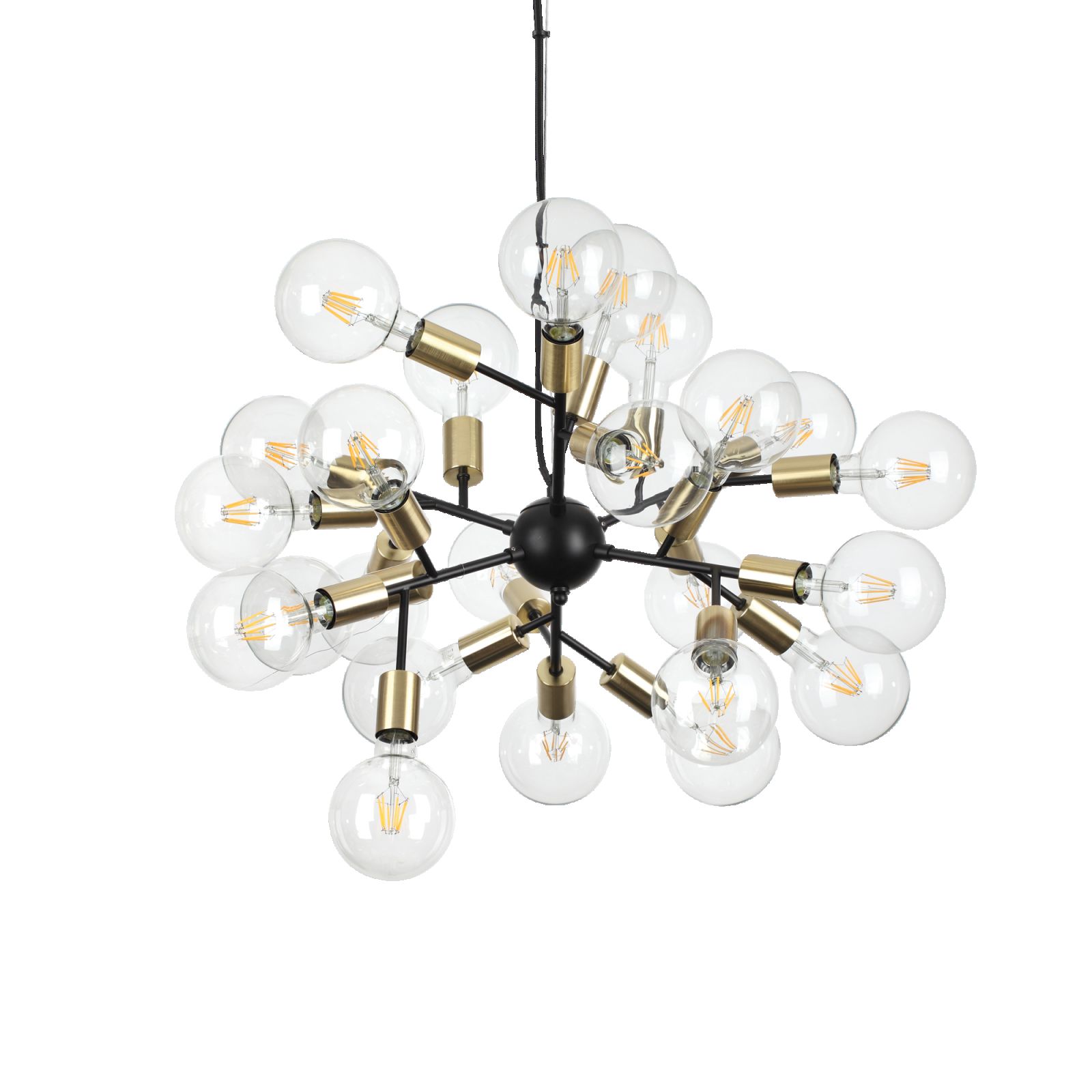 Ideal Lux 238241 závěšený stropní lustr Spark 24x60W | E27 - černá a zlatá - Dekolamp s.r.o.
