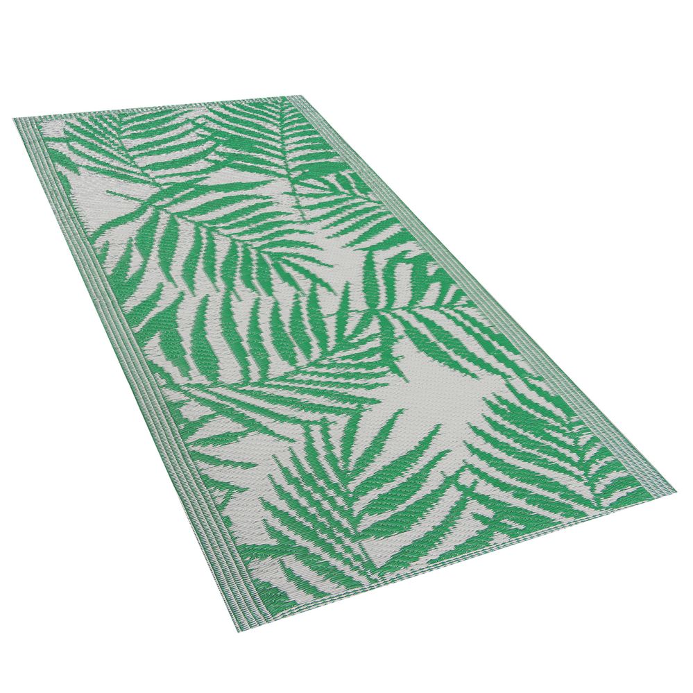 Venkovní koberec KOTA palmové listy zelené 60 x 105 cm - Beliani.cz