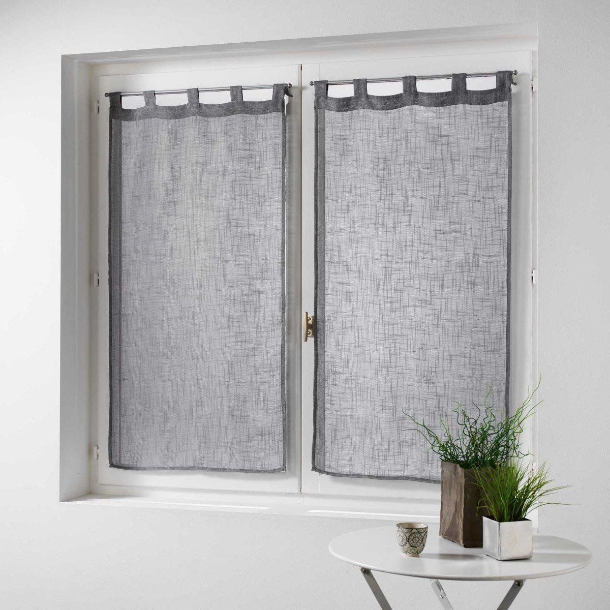 Douceur d\'intérieur Kuchyňská krátká záclona HALTONA, 60 x 160 cm, šedá, 2 ks. - EMAKO.CZ s.r.o.