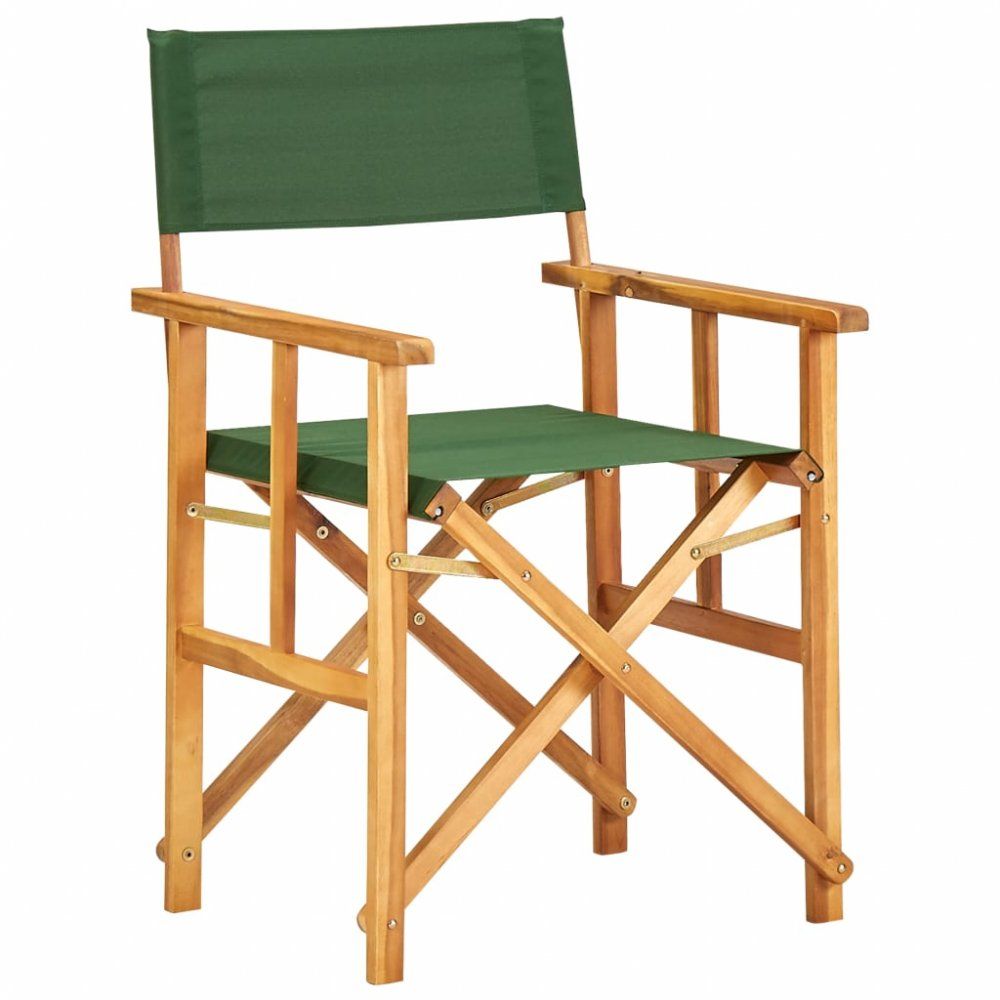 Režisérská židle akáciové dřevo Dekorhome Zelená - DEKORHOME.CZ