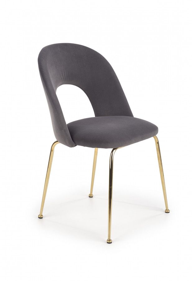 Halmar Jídelní židle K385 - šedá/zlatá - DEKORHOME.CZ