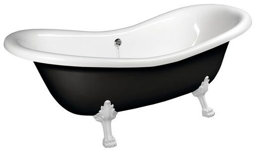 Volně stojící vana Polysan Charlestone 188x80 cm akrylát levá i pravá černá/nohy bílé 72959 - Siko - koupelny - kuchyně