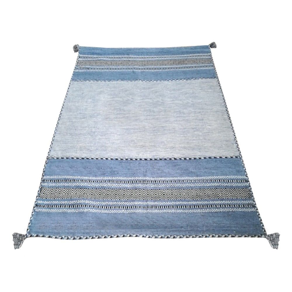 Modro-šedý bavlněný koberec Webtappeti Antique Kilim, 120 x 180 cm - Bonami.cz