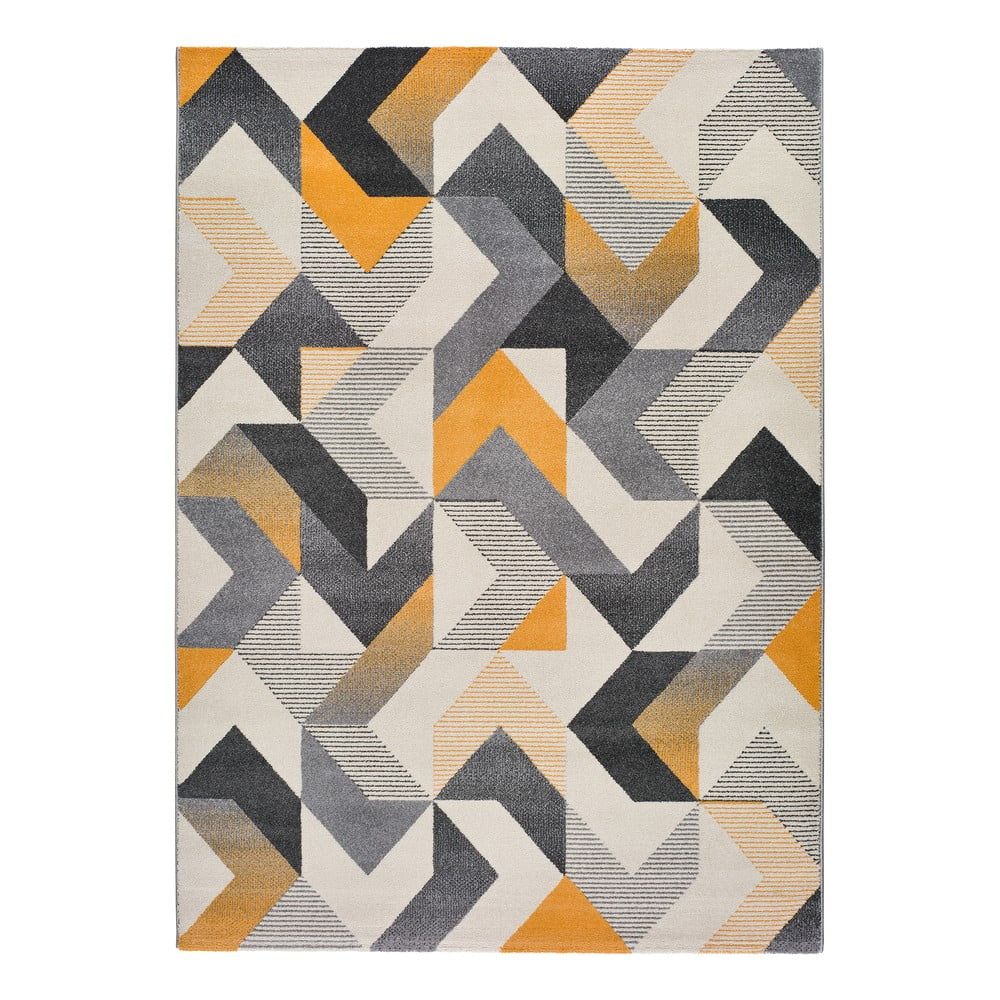 Oranžovo-šedý koberec Universal Gladys Abstract, 60 x 120 cm - Bonami.cz