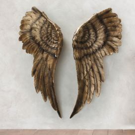 Boltze Nástěnná dekorace Andělská křídla, barva zlatá Velký Košík
