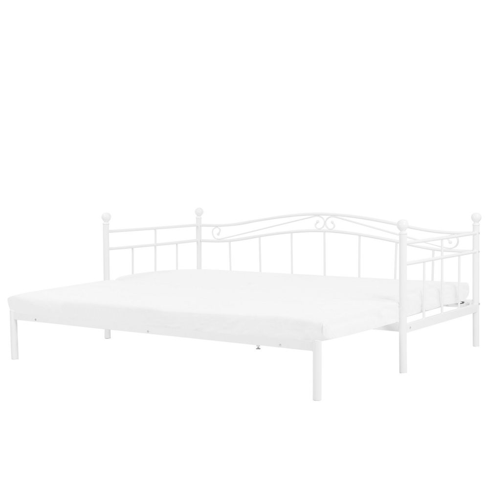 Kovová postel 80 x 200 cm bílá TULLE - Beliani.cz