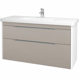 Dřevojas Koupelnová skříňka ENZO SZZ2 120 - L01 Bílá vysoký lesk / N07 Stone