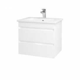 Dřevojas Koupelnová skříňka MAJESTY SZZ2 60 - L01 Bílá vysoký lesk / M01 Bílá mat