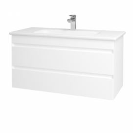 Dřevojas Koupelnová skříňka MAJESTY SZZ2 100 - L01 Bílá vysoký lesk / M01 Bílá mat