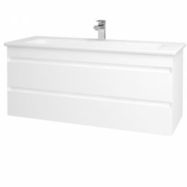 Dřevojas Koupelnová skříňka MAJESTY SZZ2 120 - L01 Bílá vysoký lesk / M01 Bílá mat