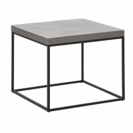 Konferenční stolek, betonový top černý DELANO
