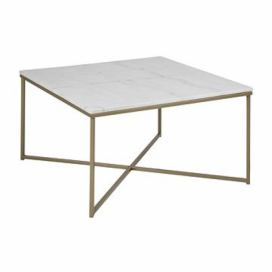 Scandi Bílý mramorový konferenční stolek Venice 80x80 cm