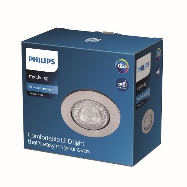 Philips Taragon SL262 LED zápustné bodové svítidlo 1x4,5W | 380lm | 2700K - ochrana EyeComfort, nikl - Dekolamp s.r.o.