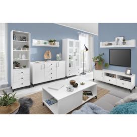 Obývací pokoj Bergen B, bílý mat/bílý lesk