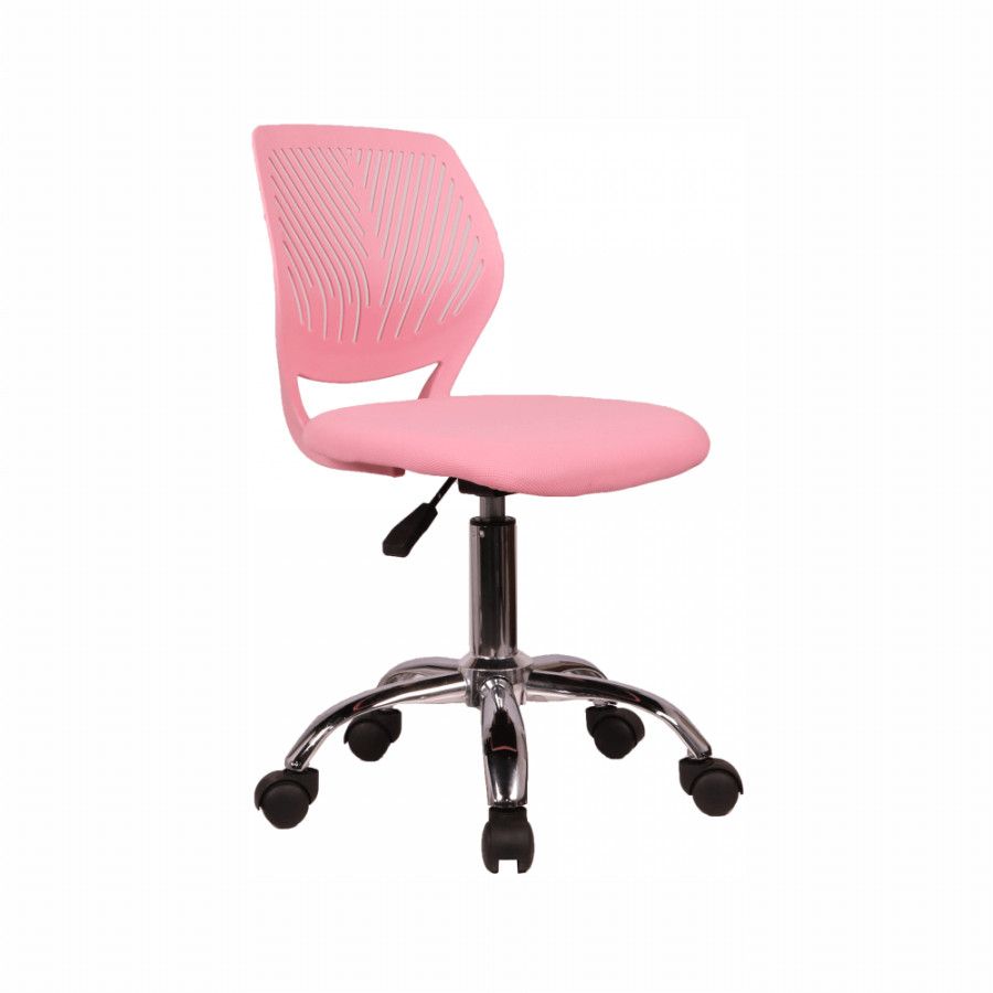 Tempo Kondela Dětská otočná židle SELVA, růžová/chrom - ATAN Nábytek
