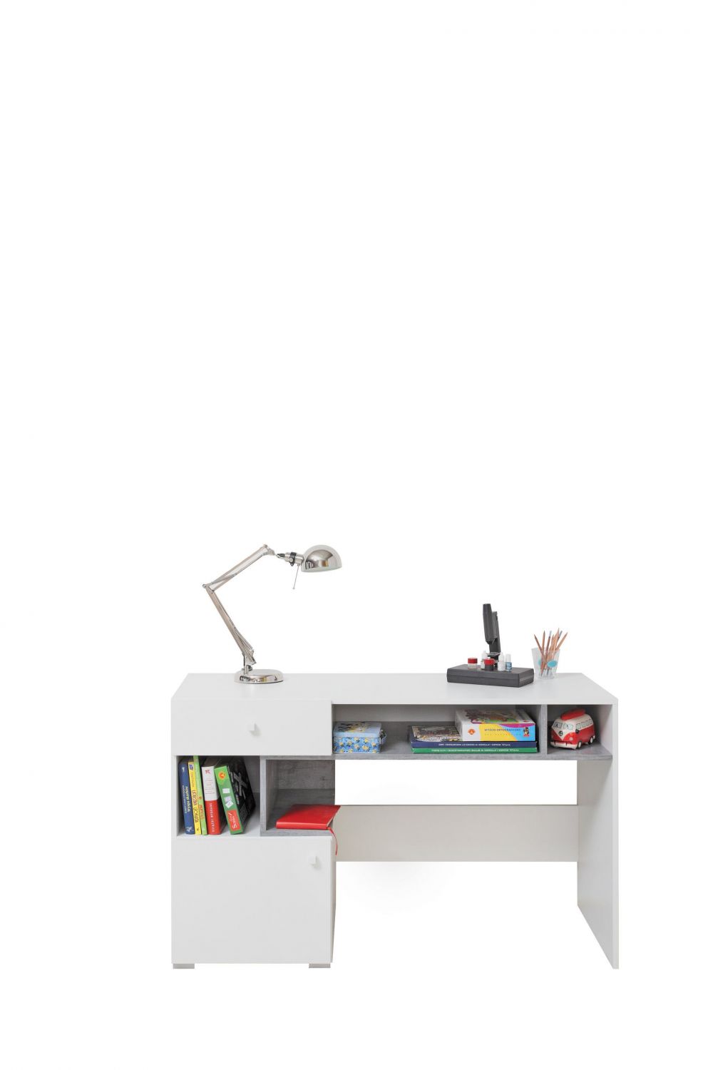 Dětský psací stůl Sigma SI10, bílý lux/beton - DAKA nábytek