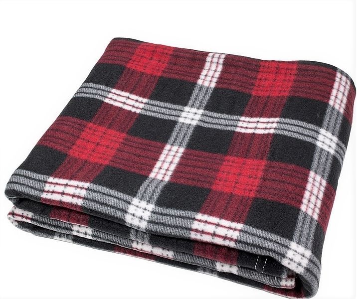 Jahu fleecová deka káro červeno černé 150x200 cm  - POVLECENI-OBCHOD.CZ