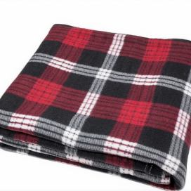 Jahu fleecová deka káro červeno černé 150x200 cm 