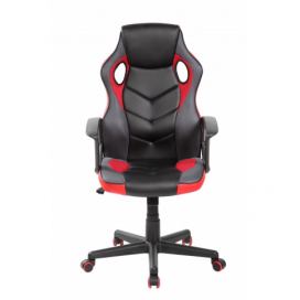 MODERNHOME Otočná herní židle FERO červeno-černá
