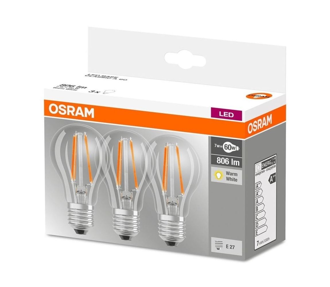 Osram SADA 3x LED Žárovka VINTAGE E27/7W/230V 2700K - Osram  -  Svět-svítidel.cz