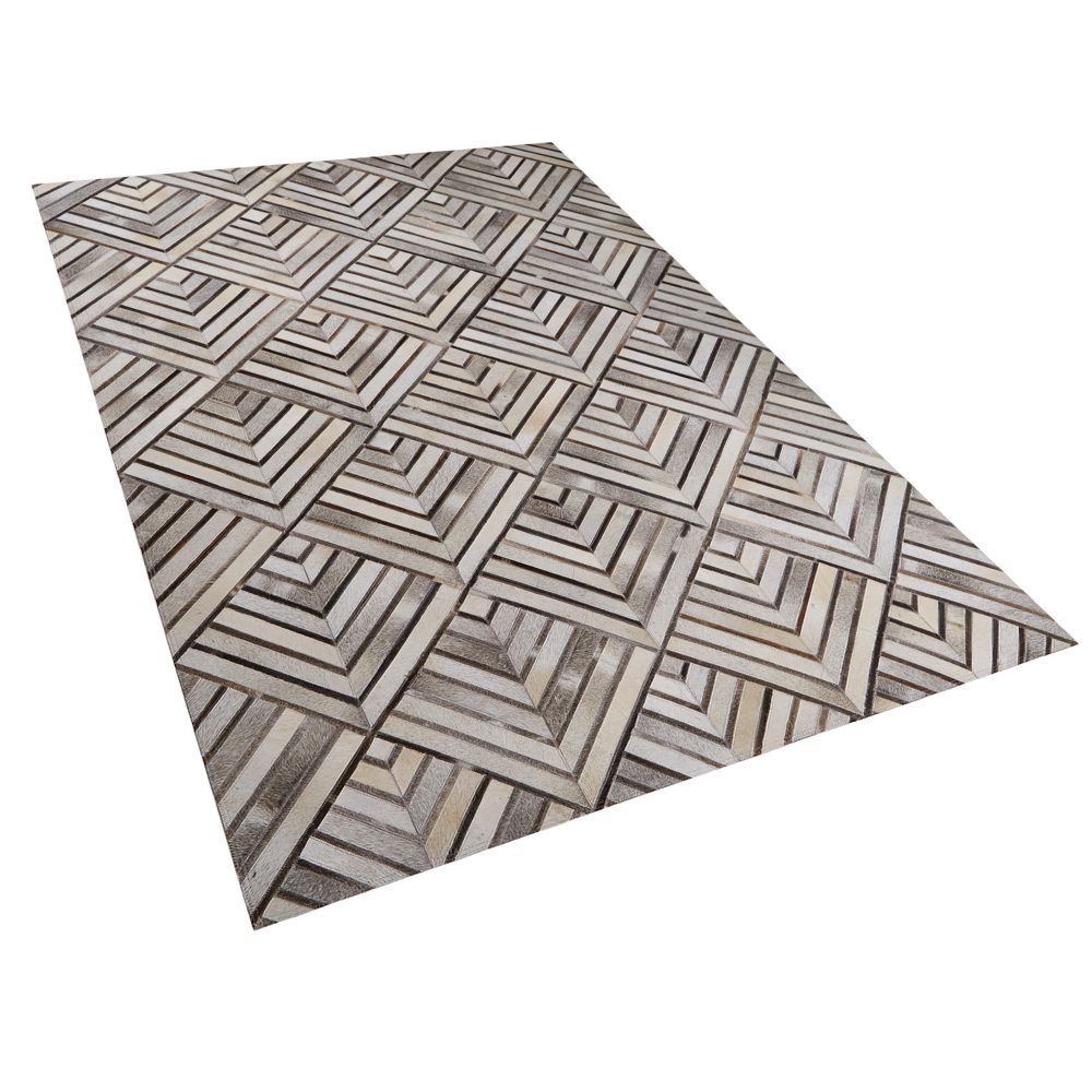 Béžový kožený koberec 140 x 200 cm TEKIR - Beliani.cz