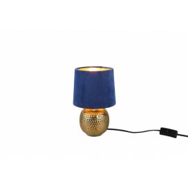 Trio R50821012 stolní svítidlo Sophia 1x40W | E14 | IP20 - kabelový spínač, zlatá s modrou