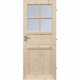 ERKADO Dřevěné masivni dveře masiv z borovice TORONTO 4S (Kvalita B)