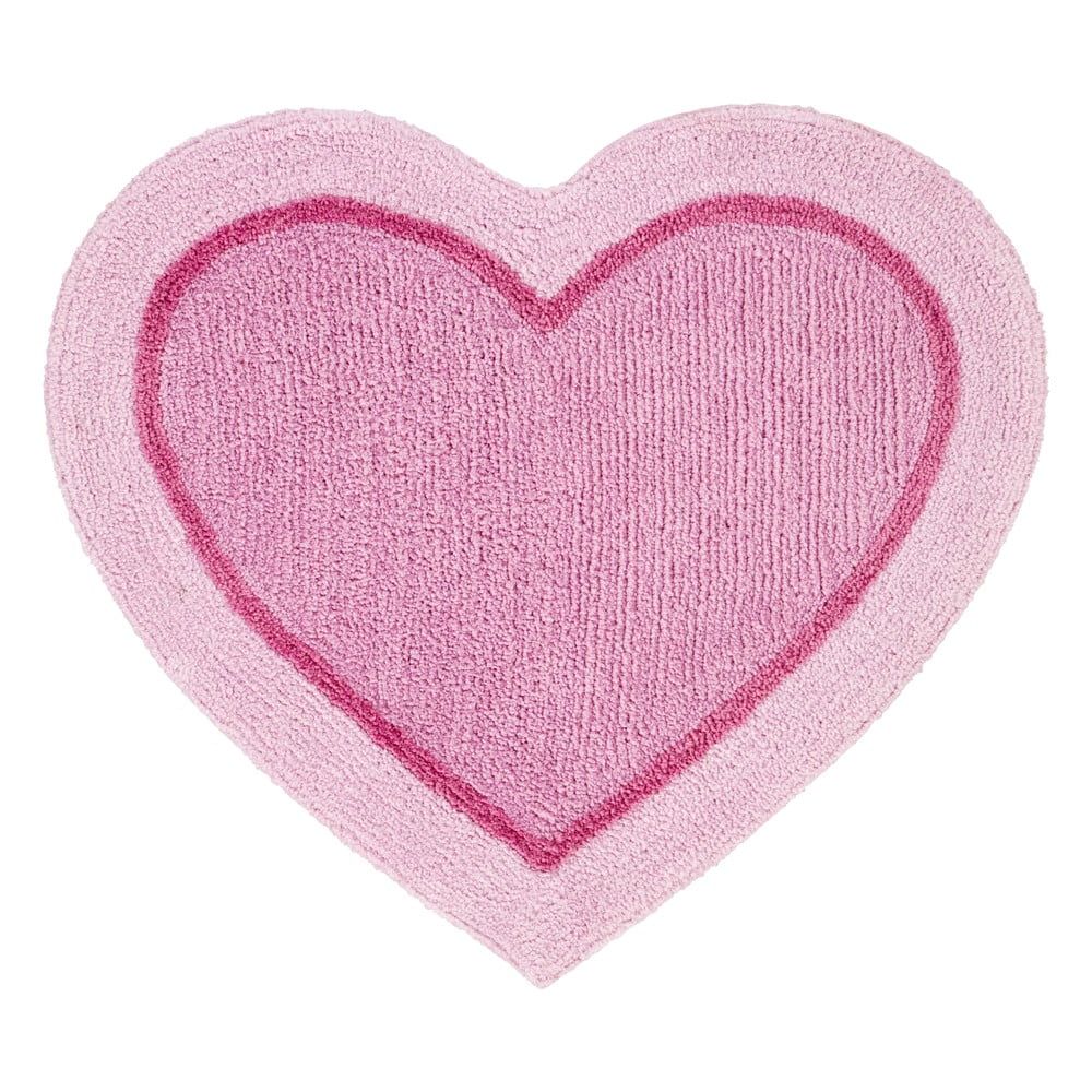 Růžový dětský koberec ve tvaru srdce Catherine Lansfield Heart, 50 x 80 cm - Bonami.cz