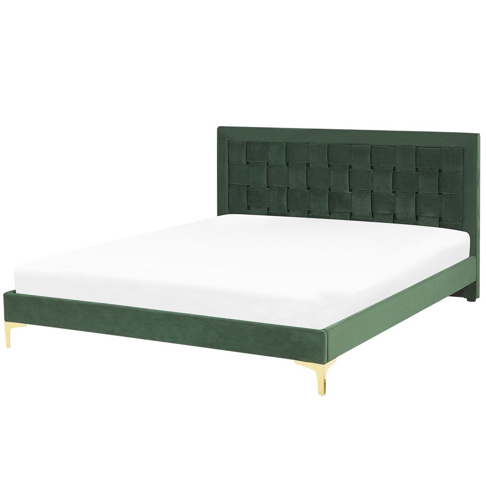 Sametová postel 180 x 200 cm zelená LIMOUX - Beliani.cz