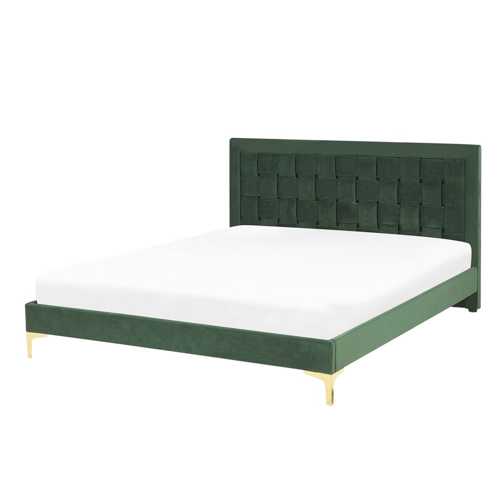 Sametová postel 160 x 200 cm zelená LIMOUX - Beliani.cz