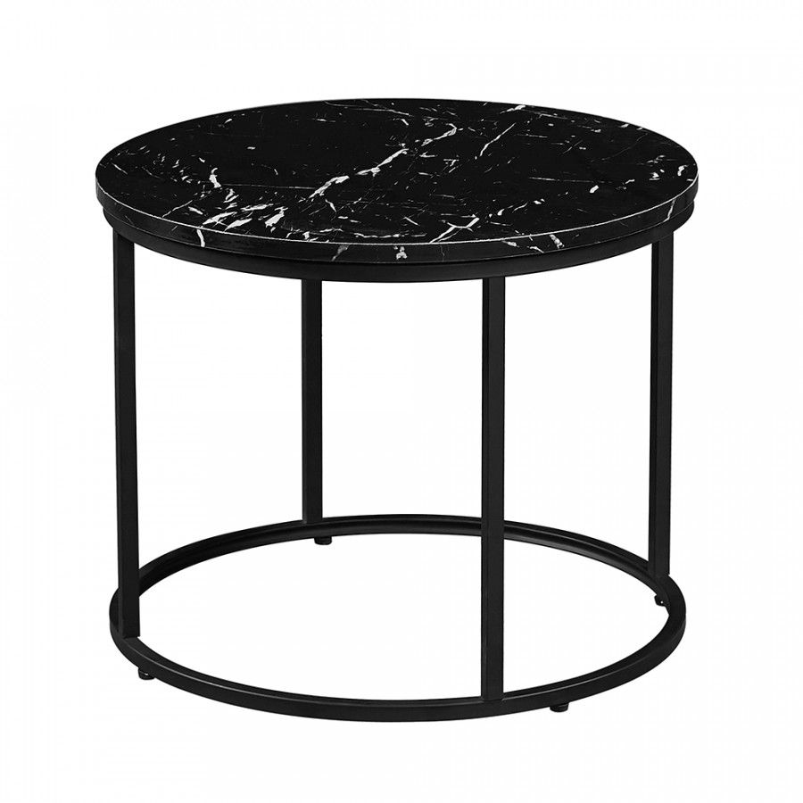 Tempo Kondela Konferenční stolek GAGIN - černý mramor/černý kov - ATAN Nábytek
