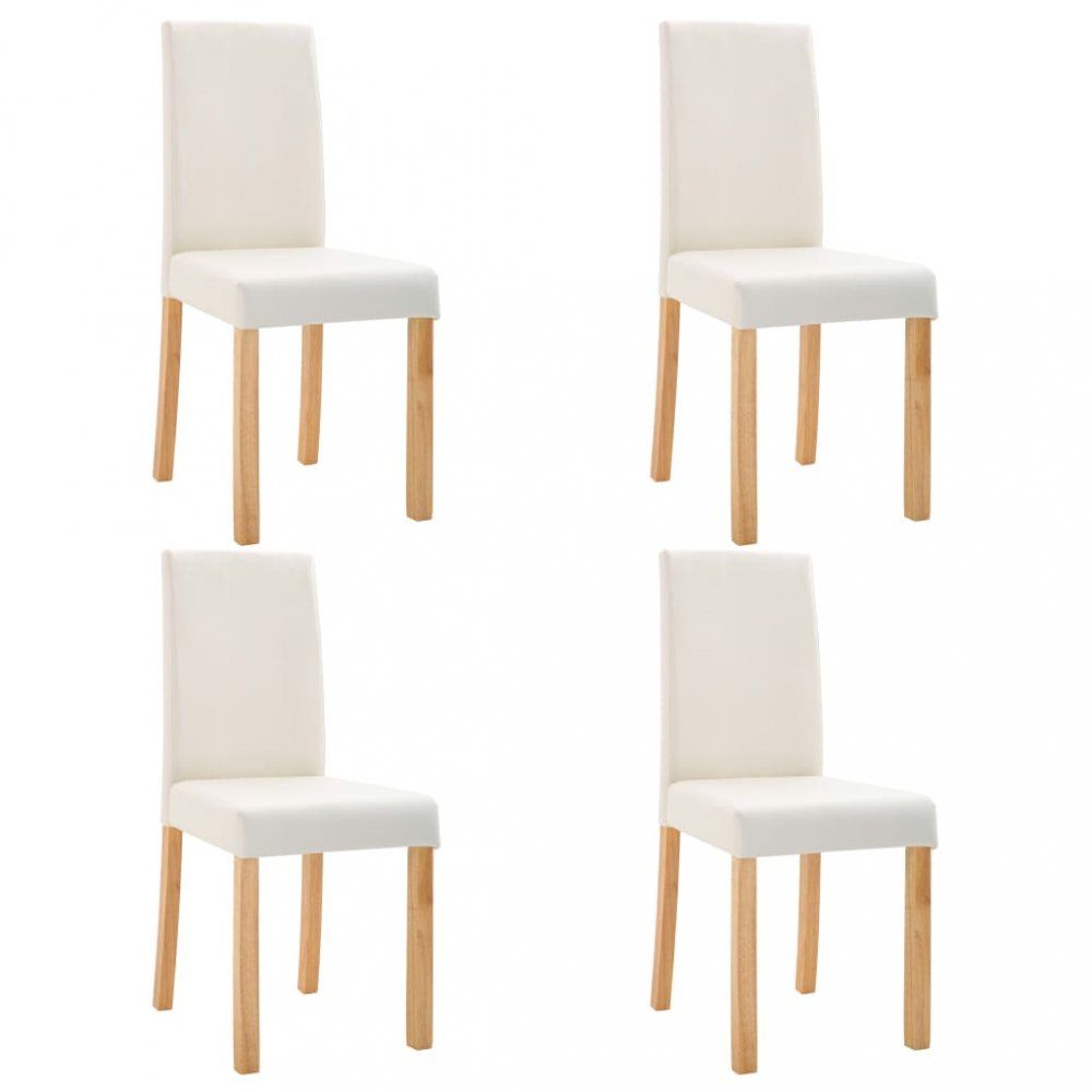Jídelní židle 4 ks umělá kůže / dřevo Dekorhome Krémová - DEKORHOME.CZ