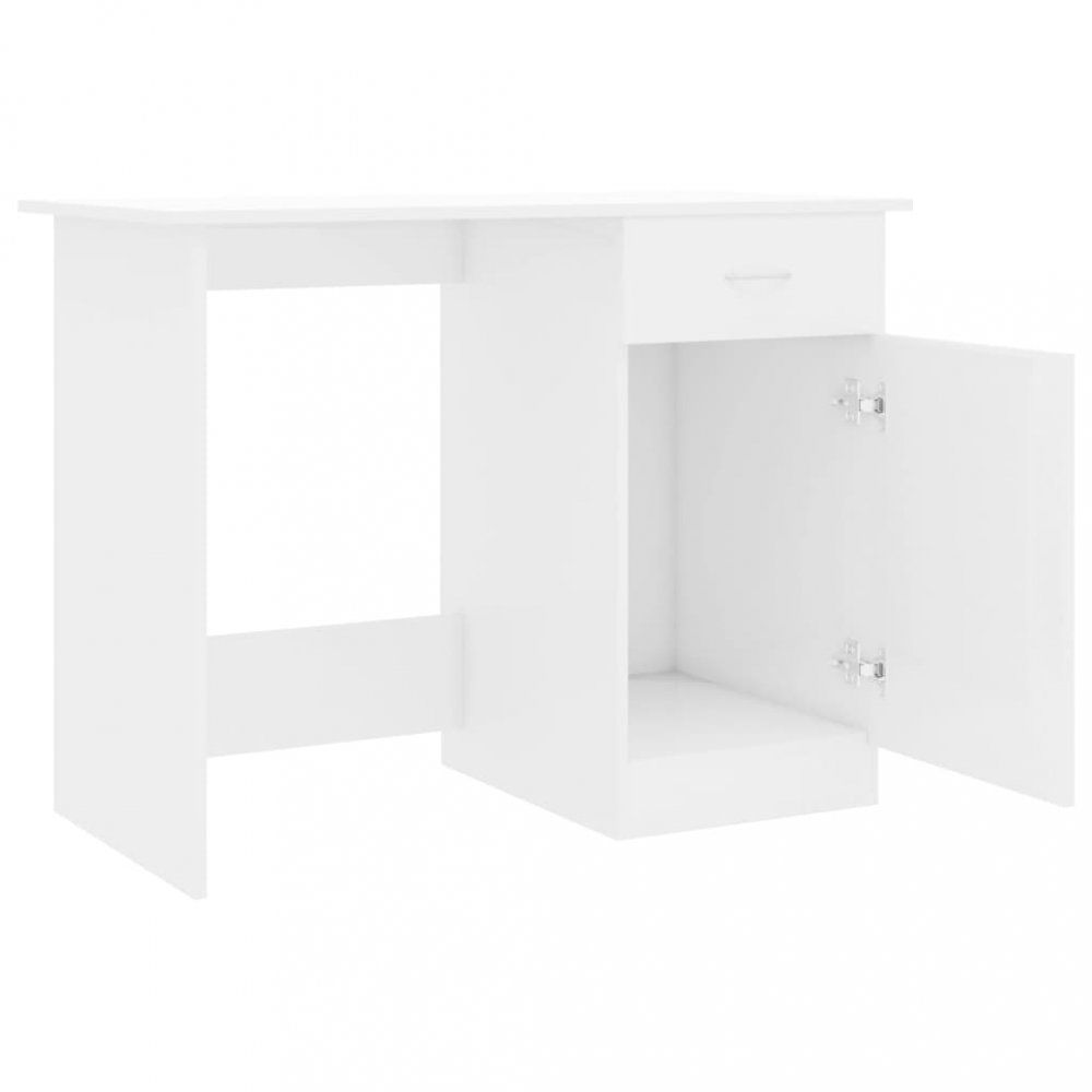 Psací stůl se skříňkou 100x50 cm Dekorhome Bílá lesk - DEKORHOME.CZ