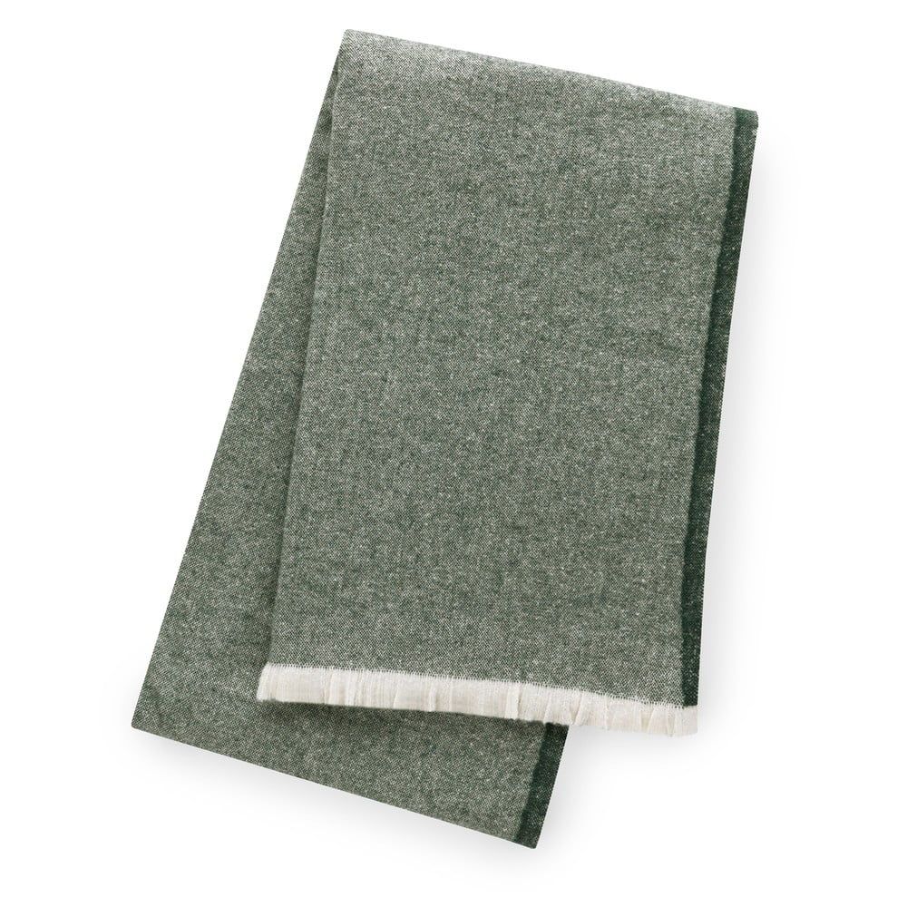 Zelený pléd s podílem bavlny Euromant Linen, 140 x 180 cm - Bonami.cz