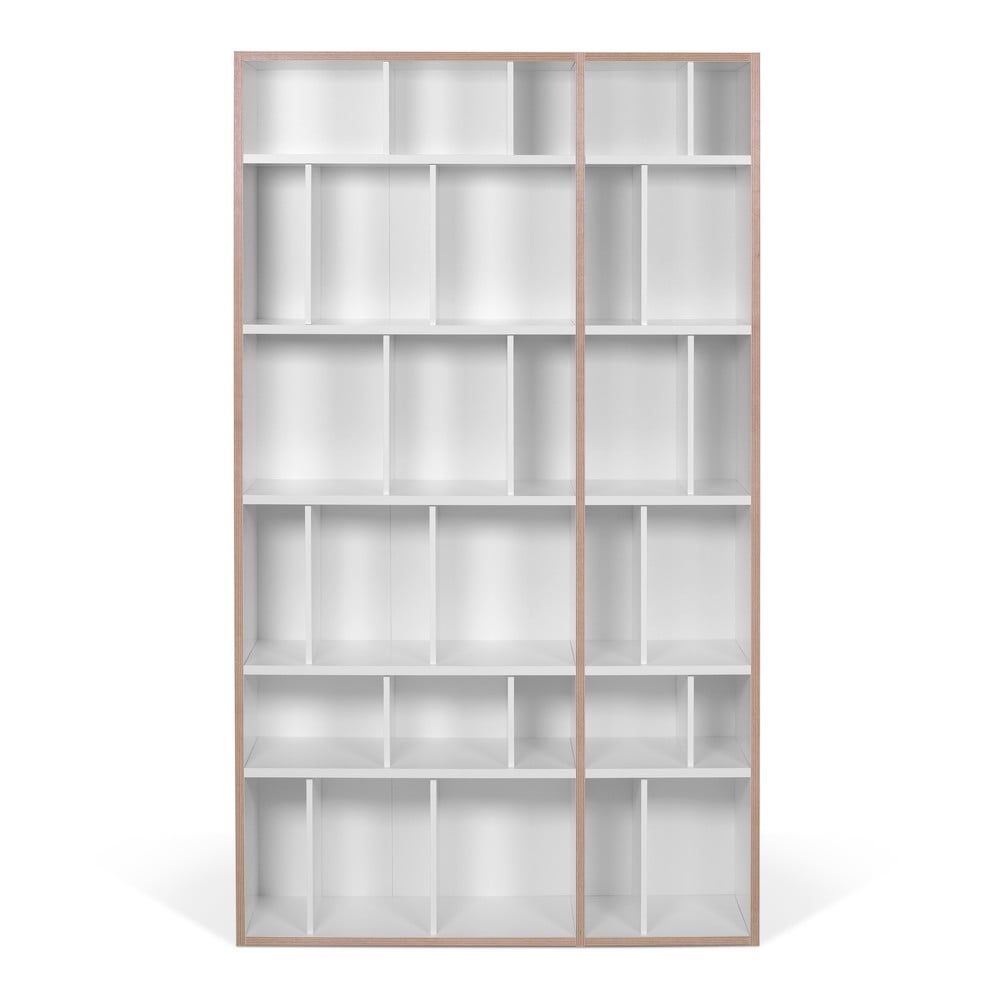 Bílá knihovna s hranou v dřevěném dekoru 108x188 cm Group - TemaHome - Bonami.cz