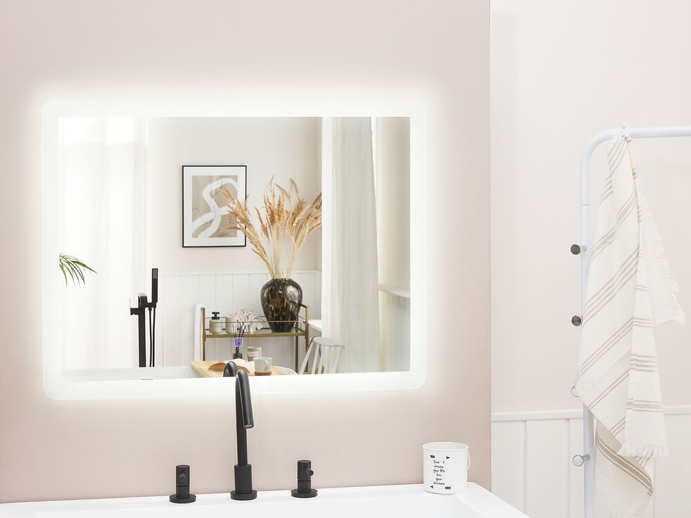Koupelnové zrcadlo s LED osvětlením obdélníkové 60 x 80 cm CORROY - Beliani.cz