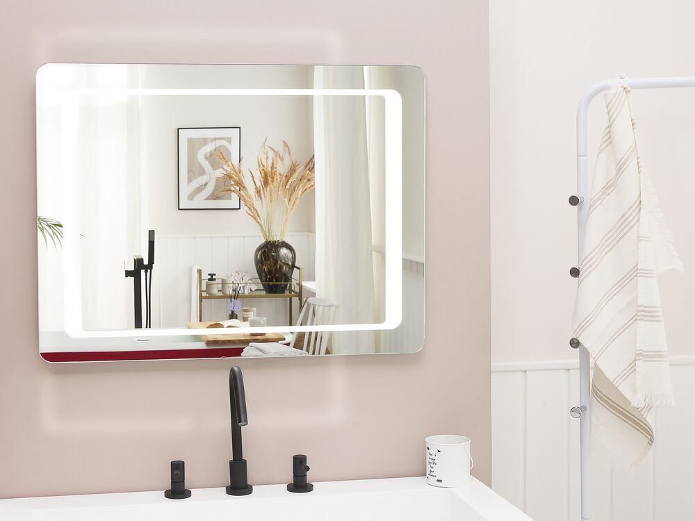 Koupelnové zrcadlo s LED osvětlením obdélníkové 60 x 80 cm WASSY - Beliani.cz