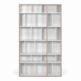 Bílá knihovna s hranou v dřevěném dekoru 108x188 cm Group - TemaHome