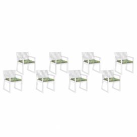 Sada 8 polštářů se vzorem listů pro židli SASSARI